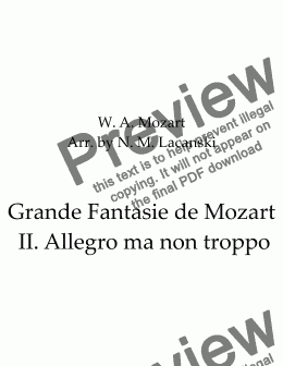 page one of Grande Fantasie de Mozart II Allegro ma non troppo