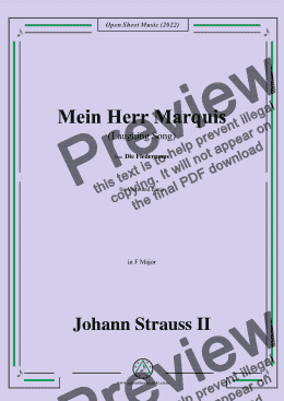 page one of Johann Strauss II-Mein Herr Marquis(Laughing Song),in F Major