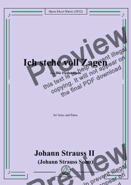 page one of Johann Strauss II-Ich stehe voll Zagen(No.15)