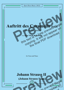 page one of Johann Strauss II-Auftritt des Caramello(No.4:Evviva Caramello)