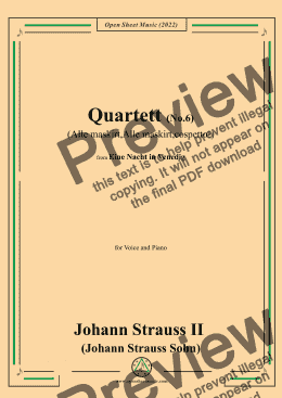 page one of Johann Strauss II-Quartett(No.6:Alle maskirt,Alle maskirt,cospetto!)