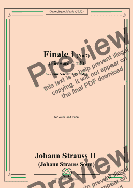 page one of Johann Strauss II-Finale I(No.7:Hier ward es still)