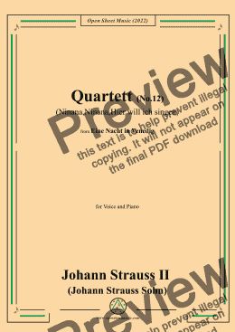 page one of Johann Strauss II-Quartett(No.12:Ninana,Ninana,Hier will ich singen)