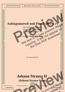 page one of Johann Strauss II-Aufzugsmarsch und Finale III