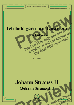 page one of Johann Strauss II-Ich lade gern mir Gäste ein(No.7),in D Major