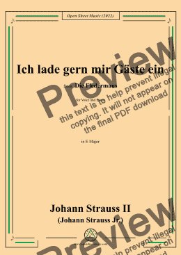 page one of Johann Strauss II-Ich lade gern mir Gäste ein(No.7),in E Major