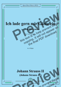 page one of Johann Strauss II-Ich lade gern mir Gäste ein(No.7),in A Major