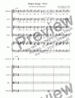 page one of Shaker Songs - No.6 - It's Time to Stir Yourselves