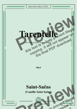 page one of Saint-Saëns-Tarentelle,Op.6