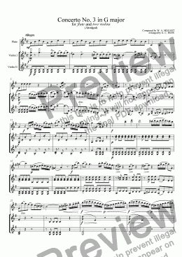 page one of Concerto No. 3 in G major