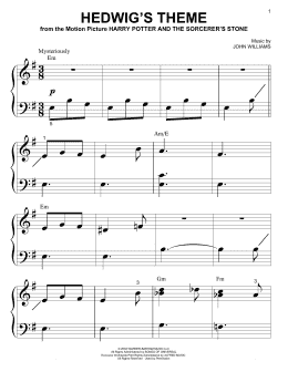 page one of Hedwig's Theme (from Harry Potter And The Sorcerer's Stone) (Big Note Piano)