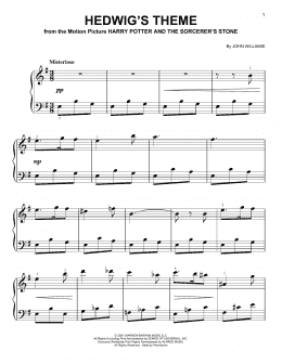 page one of Hedwig's Theme (from Harry Potter And The Sorcerer's Stone) (Very Easy Piano)