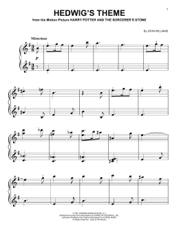 page one of Hedwig's Theme (from Harry Potter And The Sorcerer's Stone) (Easy Piano)