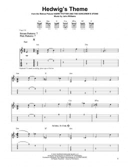 page one of Hedwig's Theme (from Harry Potter And The Sorcerer's Stone) (Easy Guitar Tab)