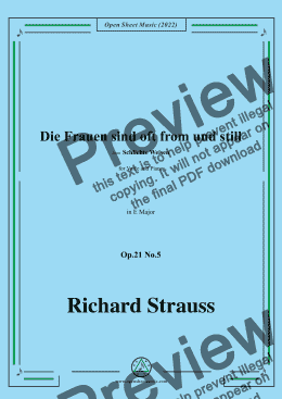 page one of Richard Strauss-Die Frauen sind oft from und still,Op.21 No.5,in E Major,