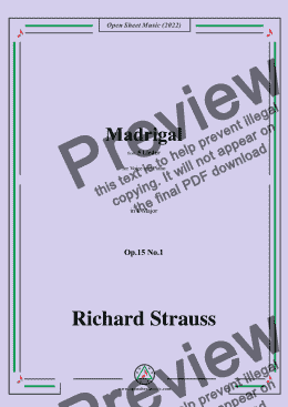 page one of Richard Strauss-Madrigal,in F Major,Op.15 No.1