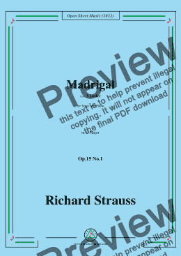 page one of Richard Strauss-Madrigal,in G Major,Op.15 No.1