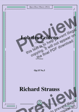 page one of Richard Strauss-Lob des Leidens,in b minor,Op.15 No.3