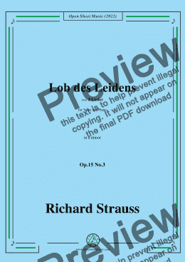 page one of Richard Strauss-Lob des Leidens,in a minor,Op.15 No.3