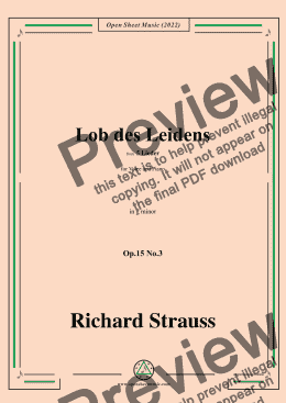 page one of Richard Strauss-Lob des Leidens,in g minor,Op.15 No.3