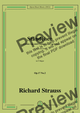 page one of Richard Strauss-Ständchen,in F Major,Op.17 No.2