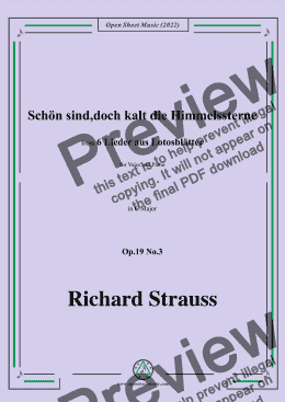 page one of Richard Strauss-Schön sind,doch kalt die Himmelssterne,in C Major