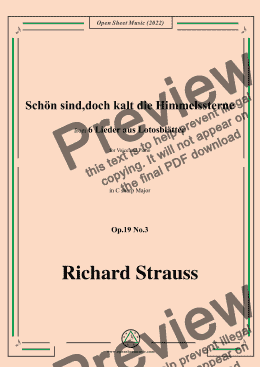 page one of Richard Strauss-Schön sind,doch kalt die Himmelssterne,in C sharp Major