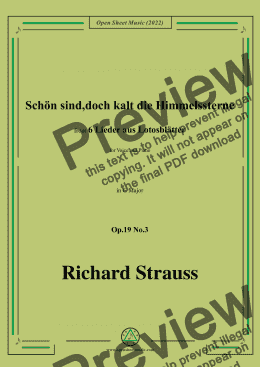 page one of Richard Strauss-Schön sind,doch kalt die Himmelssterne,in G Major