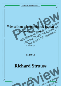 page one of Richard Strauss-Wie sollten wir geheim sie halten,in B flat Major