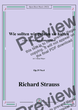 page one of Richard Strauss-Wie sollten wir geheim sie halten,in C sharp Major