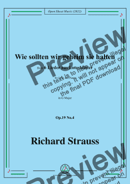 page one of Richard Strauss-Wie sollten wir geheim sie halten,in G Major