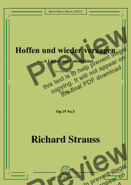 page one of Richard Strauss-Hoffen und wieder verzagen,in G Major