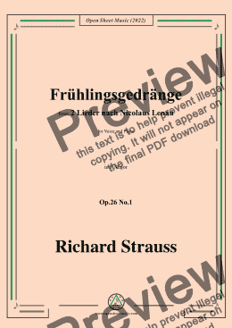 page one of Richard Strauss-Frühlingsgedränge,in F Major