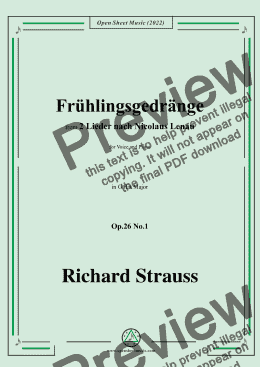 page one of Richard Strauss-Frühlingsgedränge,in G flat Major