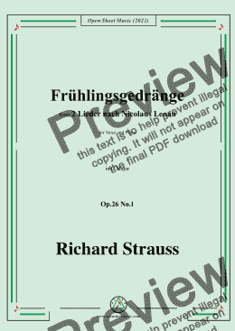 page one of Richard Strauss-Frühlingsgedränge,in C Major