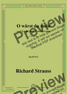 page one of Richard Strauss-O wärst du mein,in g minor,Op.26 No.2