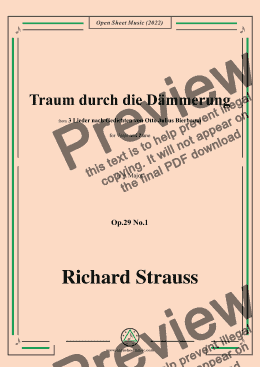 page one of Richard Strauss-Traum durch die Dämmerung,in A Major