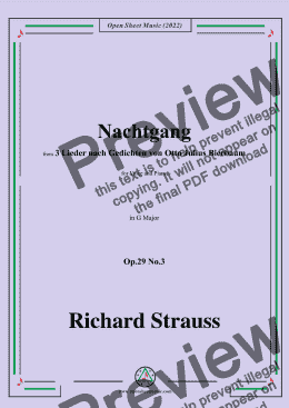 page one of Richard Strauss-Nachtgang,in G Major,Op.29 No.3