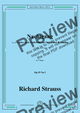 page one of Richard Strauss-Nachtgang,in F Major,Op.29 No.3