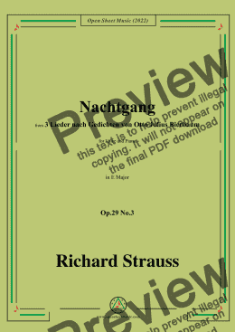 page one of Richard Strauss-Nachtgang,in E Major,Op.29 No.3