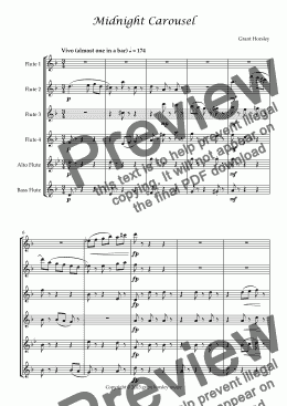 page one of "Midnight Carousel" for Flute Choir