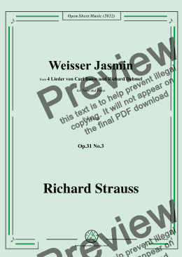 page one of Richard Strauss-Weißer Jasmin,in a minor,Op.31 No.3