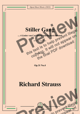 page one of Richard Strauss-Stiller Gang,in a flat minor,Op.31 No.4