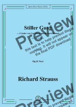 page one of Richard Strauss-Stiller Gang,in a minor,Op.31 No.4