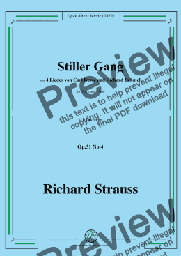 page one of Richard Strauss-Stiller Gang,in b flat minor,Op.31 No.4