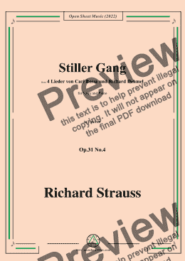 page one of Richard Strauss-Stiller Gang,in f minor,Op.31 No.4