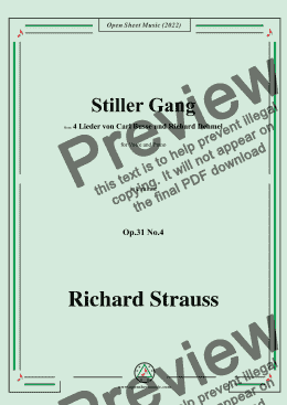 page one of Richard Strauss-Stiller Gang,in e minor,Op.31 No.4