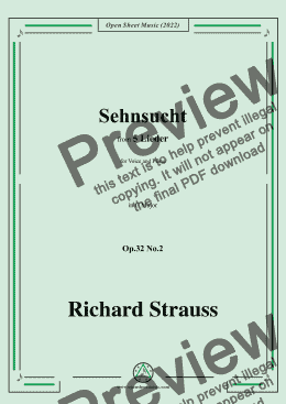 page one of Richard Strauss-Sehnsucht,in C Major,Op.32 No.2