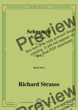 page one of Richard Strauss-Sehnsucht,in A flat Major,Op.32 No.2