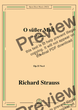 page one of Richard Strauss-O süßer Mai!,in B Major,Op.32 No.4